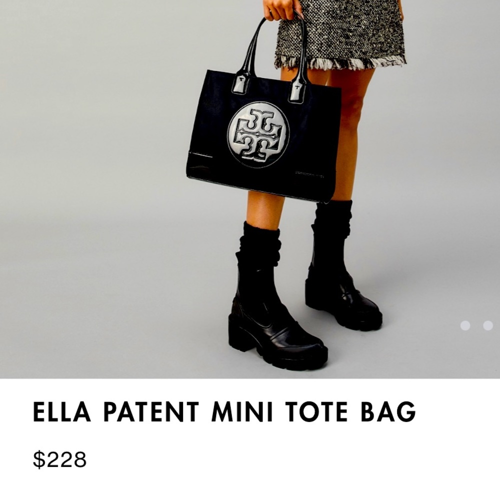Ella Mini Tote Bag. 
Height: 10.6" length: 13.6" depth: 4.4" Gently used